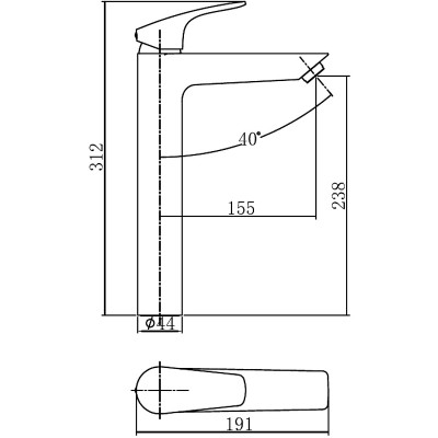 Смеситель для раковины Aquanet Static AF330-11B 261821 Черный матовый латунь