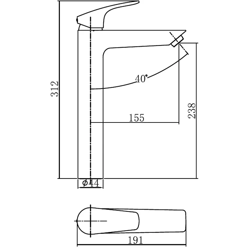 Смеситель для раковины Aquanet Static AF330-11B 261821 Черный матовый латунь