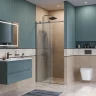 Душевая дверь BelBagno Soft Close-2 130 SOFT_CLOSE-2-BF-1-130-C-GM профиль Оружейная сталь стекло прозрачное