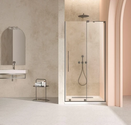 Душевая дверь Vincea Волк-Ин (Walk-In) 120 R VDS-4WSL120CLGM-R профиль Вороненая сталь стекло прозрачное