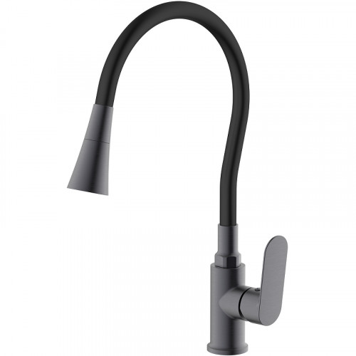 Смеситель для кухни Splenka S41.43.09 Графит матовый Черный латунь