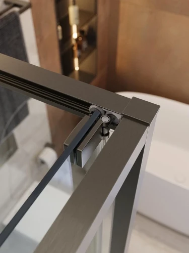 Душевой уголок Cezares Lux 80x90 LUX-AH-FS-1-80/90-C-GM профиль Оружейная сталь стекло прозрачное