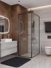 Душевой уголок Cezares Lux 80x90 LUX-AH-FS-1-80/90-C-GM профиль Оружейная сталь стекло прозрачное