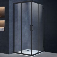 Душевой уголок Vincea Alpha 90x90 VSS-3AL900CLB профиль Черный стекло прозрачное