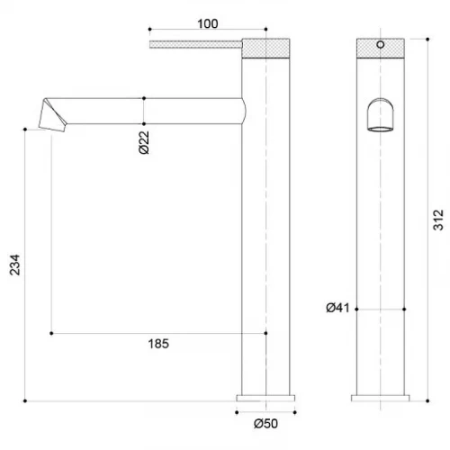 Смеситель для раковины Vincea Rim VBF-2RM2CH Хром латунь