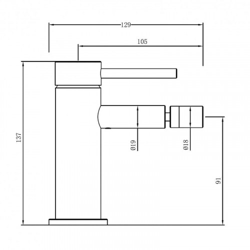 Смеситель для биде Abber Wasser Kreis 316 AF8124BGG цвет Оружейная сталь брашированная