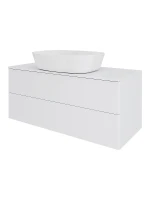 Тумба с раковиной Orange Отто 100 Ot-100TuMDF+B08-500W подвесная цвет Белый глянцевый