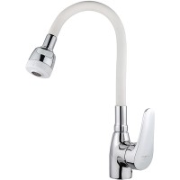 Смеситель для кухни Melodia della vita Ostessa MDV40616White Хром Белый латунь
