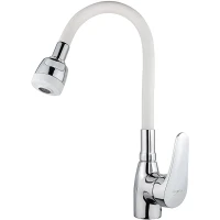 Смеситель для кухни Melodia della vita Ostessa MDV40616White Хром Белый латунь