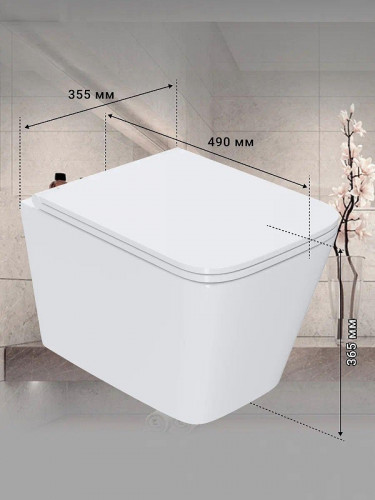 Унитаз Sintesi SIN-TS-BLT-172 подвесной цвет Белый с сиденьем Микролифт