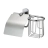 Держатель туалетной бумаги и освежителя воздуха Savol S-L09951 с крышкой цвет Хром