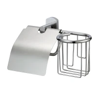 Держатель туалетной бумаги и освежителя воздуха Savol S-L09951 с крышкой цвет Хром