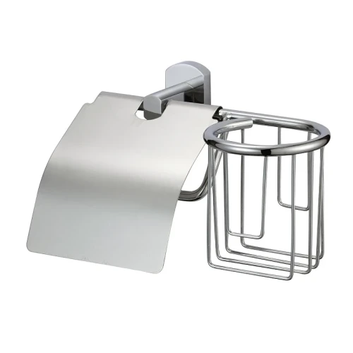Держатель туалетной бумаги и освежителя воздуха Savol S-L09951 с крышкой цвет Хром