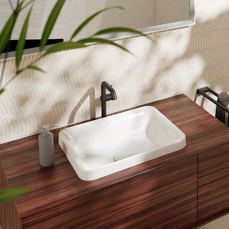 Раковина Hansgrohe Xuniva Q 55 60158450 Белая полувстраиваемая