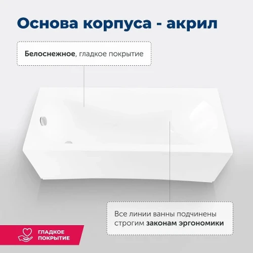 Акриловая ванна Aquanet Lotos 150x75 336532 цвет Белый