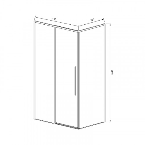 Душевой уголок Vincea Slim-N 110x80 VSR-4SN8011CL профиль Хром стекло прозрачное
