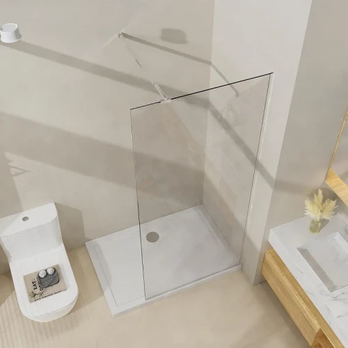 Душевая перегородка Azario Walk-In 100 AZ-251-100-BGL-CL профиль Брашированное золото стекло прозрачное