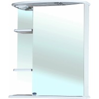 Зеркальный шкаф Bellezza Магнолия 60 R 4612709001019 с подсветкой Белый МДФ / ЛДСП, стекло