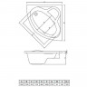 Акриловая ванна C-Bath Aurora 120x120 CBS001001 без гидромассажа