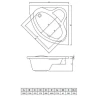 Акриловая ванна C-Bath Aurora 120x120 CBS001001 без гидромассажа