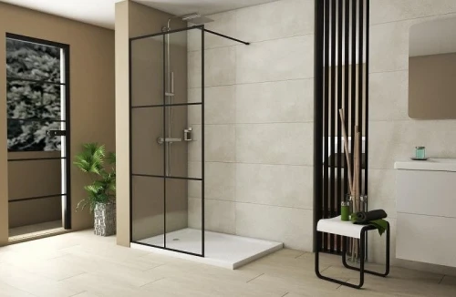 Душевая перегородка Bravat Black Line 90 BG090.5413B профиль Черный стекло прозрачное