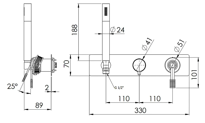 Смеситель для душа Remer Atelier AL97D2WBCFP цвет Черный брашированный хром