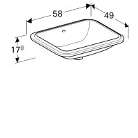 Раковина Geberit VariForm  50 500.764.01.2 Белая фарфор встраиваемый