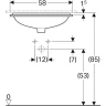 Раковина Geberit VariForm 50 500.764.01.2 Белая фарфор встраиваемый
