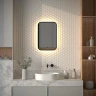Зеркало Defesto Aura 40х60 DF 2972R с подсветкой 17W-3000K/ИК - выключатель/Теплый белый свет/Черная рама