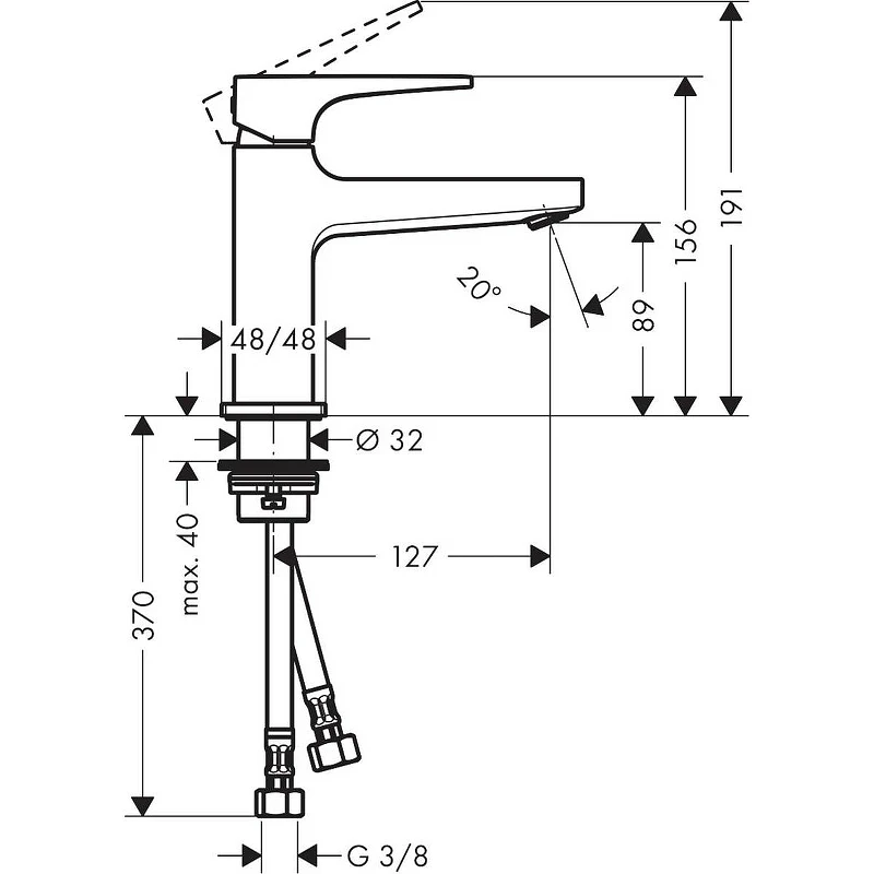 Смеситель для раковины Hansgrohe Metropol 32500340 Шлифованный черный хром латунь
