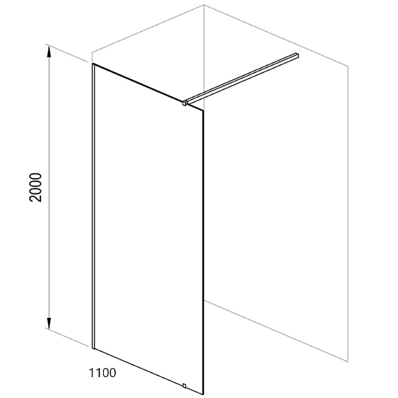 Душевая перегородка Ravak Walk-In Wall 110 GW9WD0C00Z1 профиль Хром стекло Transparent