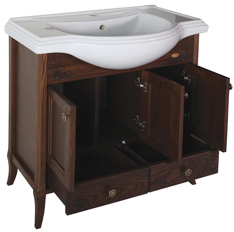 Комплект мебели для ванной ASB-Woodline Салерно 80 969601 цвет Антикварный орех
