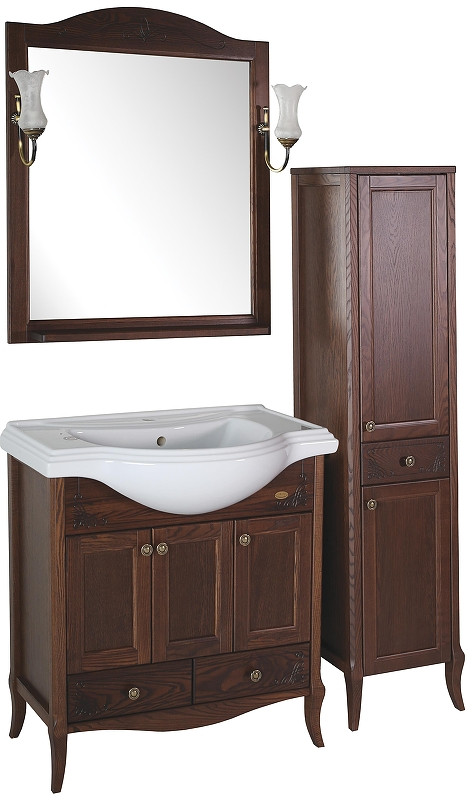 Комплект мебели для ванной ASB-Woodline Салерно 80 969601 цвет Антикварный орех