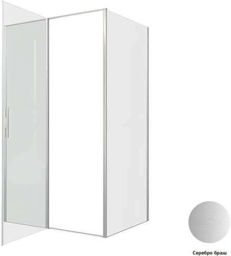 Душевой уголок Allen Brau Priority 120x90 3.31032.BA+3.31044.BA цвет профиля Серебро браш стекло прозрачное