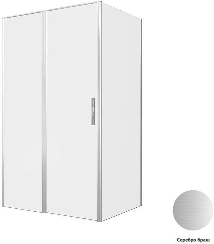 Душевой уголок Allen Brau Priority 120x90 3.31032.BA+3.31044.BA цвет профиля Серебро браш стекло прозрачное