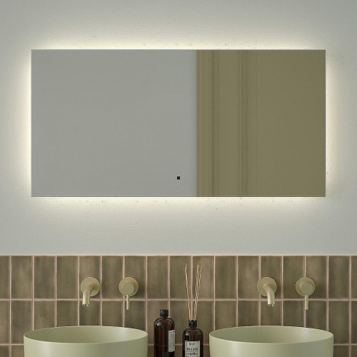 Зеркало Defesto Glow 100х50 DF 2505RH с подсветкой 28W-4500К/с фацетом/ИК - выключатель/Нейтральный белый свет