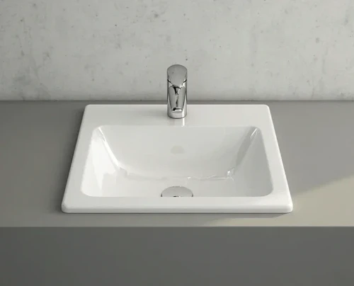 Раковина Vitra S20 45 5463B003-0001 Белая фарфор полувстраиваемая
