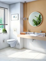 Раковина Vitra S20 45 5463B003-0001 Белая фарфор полувстраиваемая