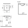 Раковина Vitra S20 45 5463B003-0001 Белая фарфор полувстраиваемая