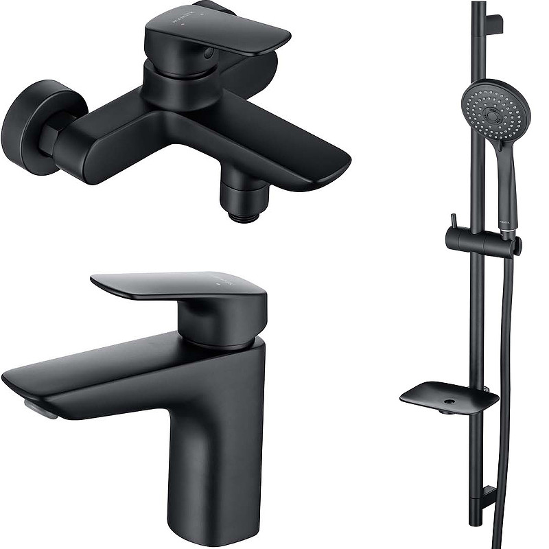 Комплект смесителей Aquatek Вега AQ1030MB Черный матовый латунь