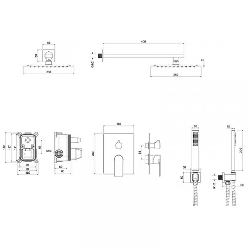 Душевая система Aquatek Лира AQ1472CR Хром латунь встраиваемый