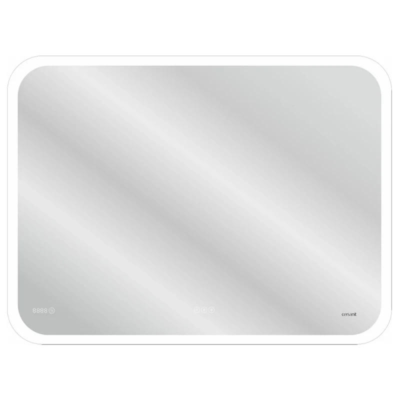 Зеркало Cersanit Led 070 Design Pro 80 KN-LU-LED070*80-p-Os с подсветкой с диммером, часами, подогревом и функцией Bluetooth стекло