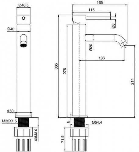 Смеситель для раковины Splendy Passion PA201305GK1BC цвет Хром черный