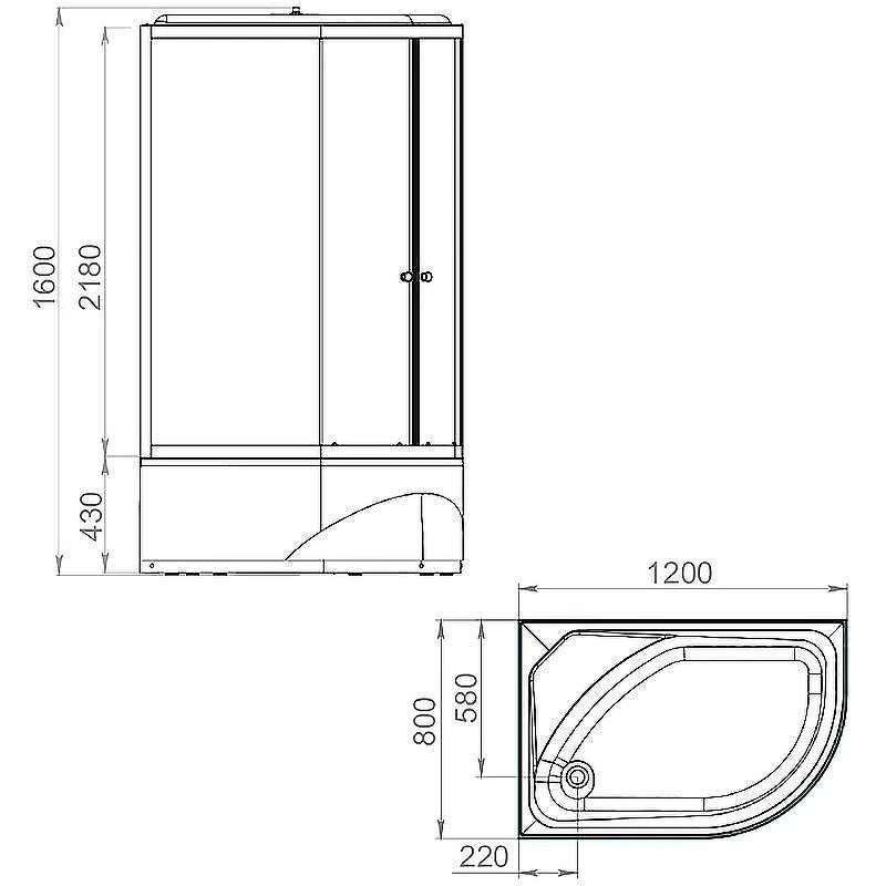 Душевая кабина Melodia della vita Classica 120x80 L MB01012 с гидромассажем