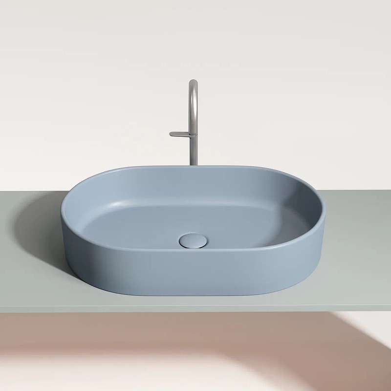 Раковина-чаша Ceramicanova Element 61 CN6048MHL Серо-голубая матовая фарфор накладная