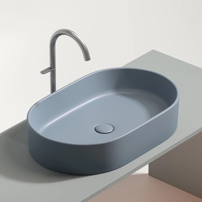 Раковина-чаша Ceramicanova Element 61 CN6048MHL Серо-голубая матовая фарфор накладная