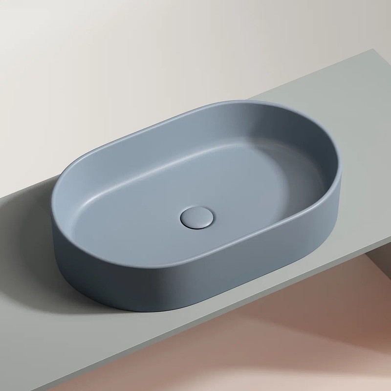 Раковина-чаша Ceramicanova Element 61 CN6048MHL Серо-голубая матовая фарфор накладная