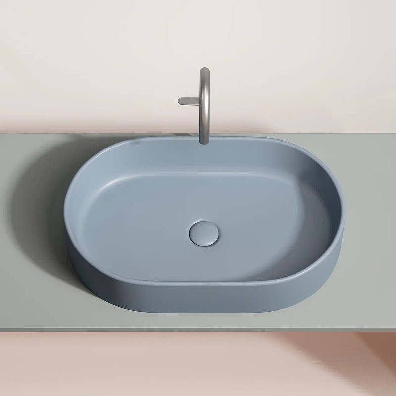 Раковина-чаша Ceramicanova Element 61 CN6048MHL Серо-голубая матовая фарфор накладная