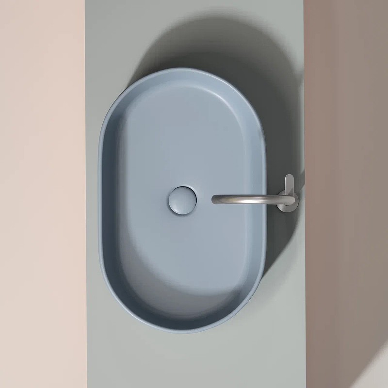 Раковина-чаша Ceramicanova Element 61 CN6048MHL Серо-голубая матовая фарфор накладная