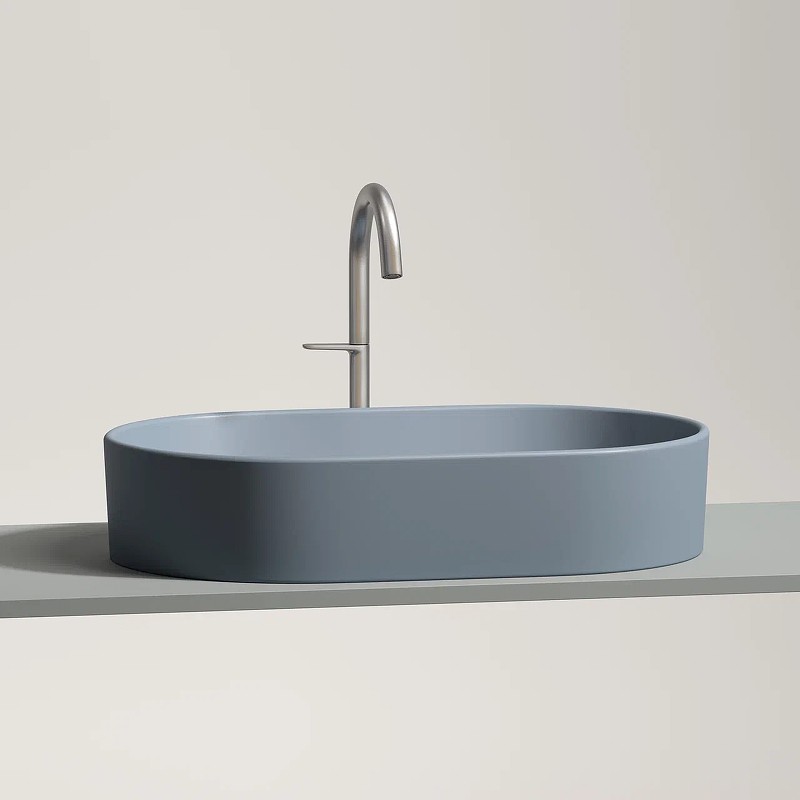 Раковина-чаша Ceramicanova Element 61 CN6048MHL Серо-голубая матовая фарфор накладная